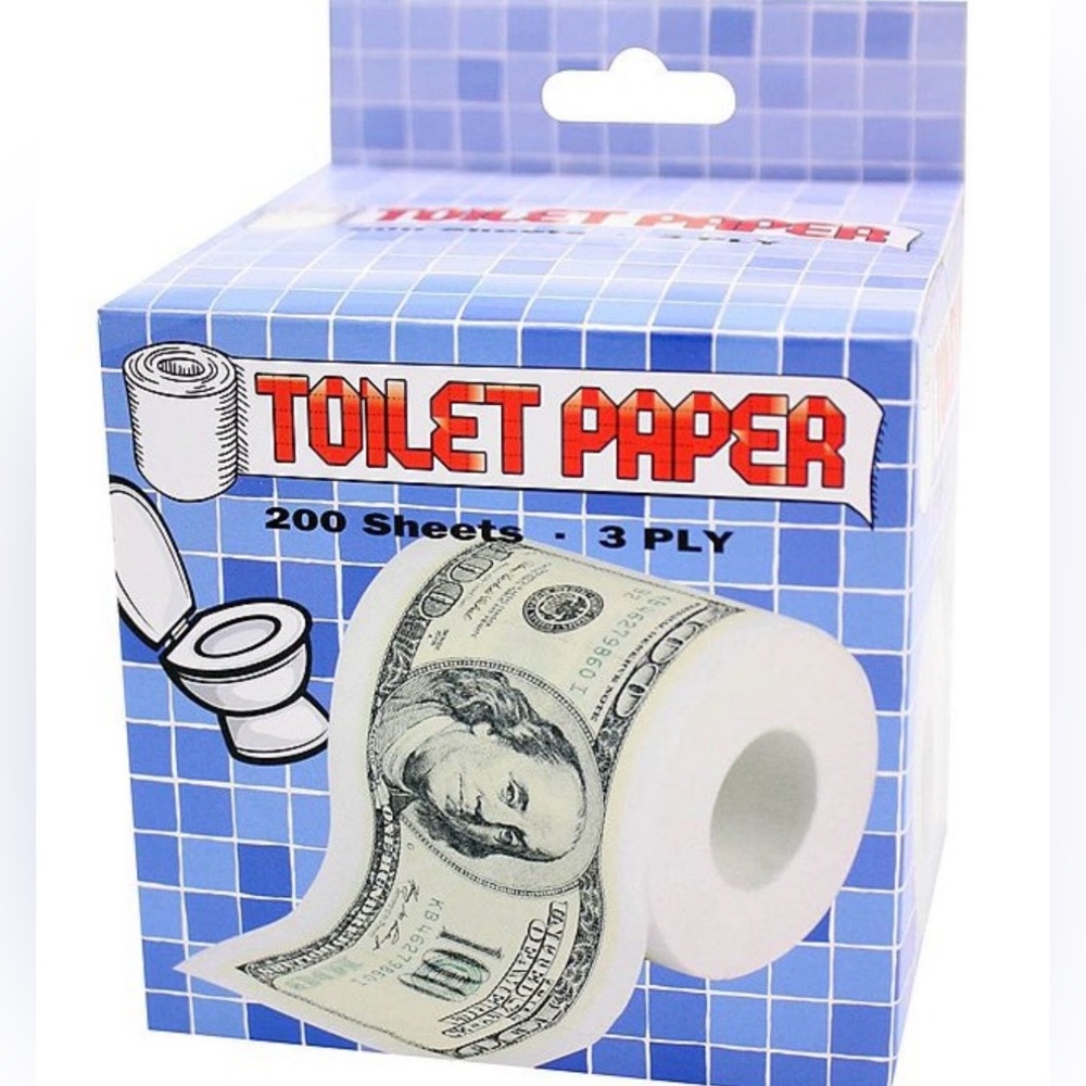$$$ Toilet Paper Money novelty FUN gag gift Roll Tissue Prank Joke granny grampa